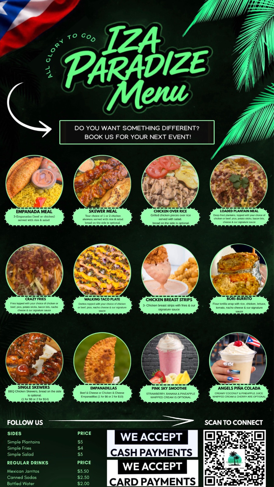 Iza Paradize PR menu